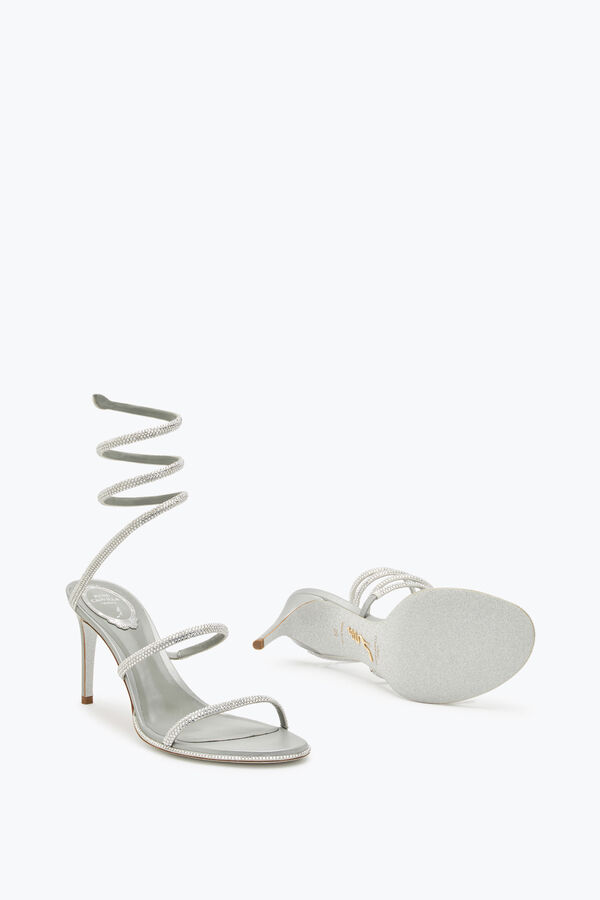 jeweled cleo silver sandal 80 rene caovilla