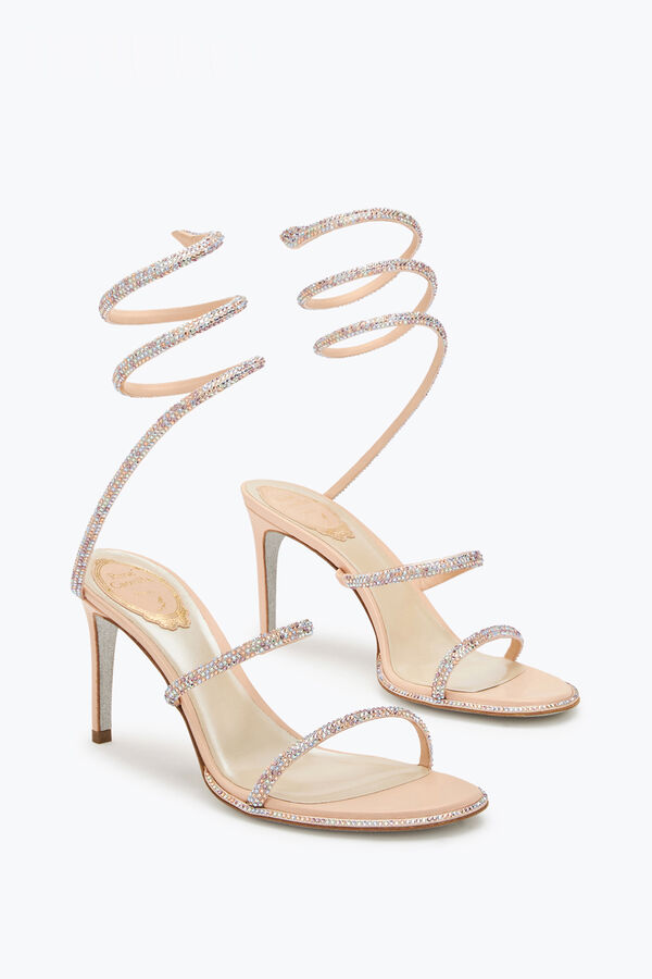jeweled cleo pink sandal 80 rene caovilla