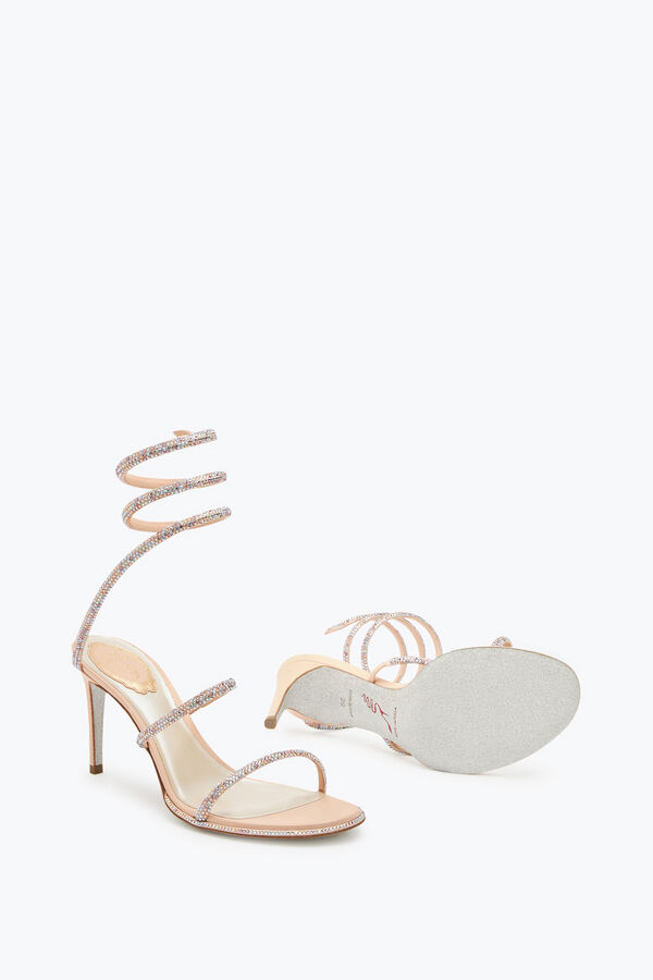 jeweled cleo pink sandal 80 rene caovilla