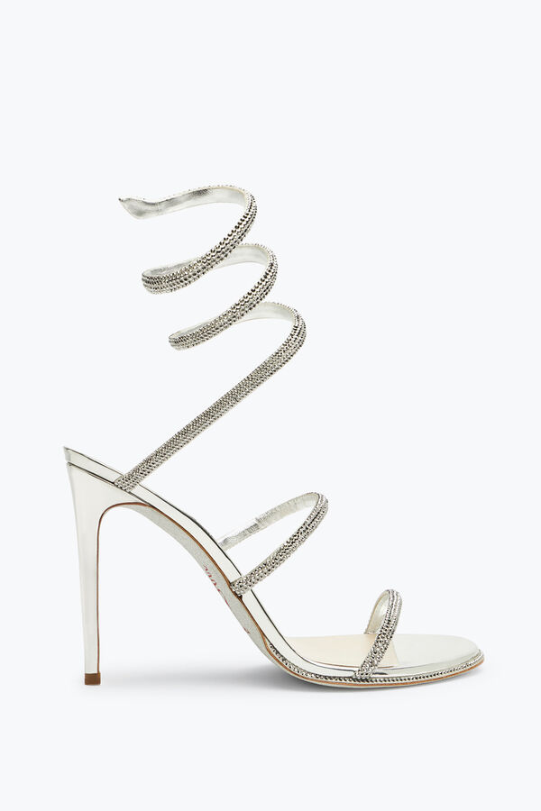 jeweled cleo crystal silver sandal 105 rene caovilla