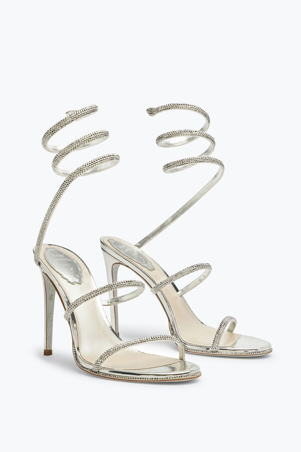 jeweled cleo crystal silver sandal 105 rene caovilla