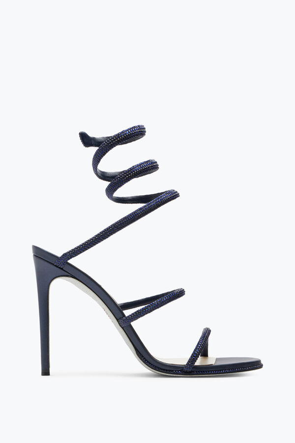 jeweled cleo crystal midnight blue sandal 105 rene caovilla
