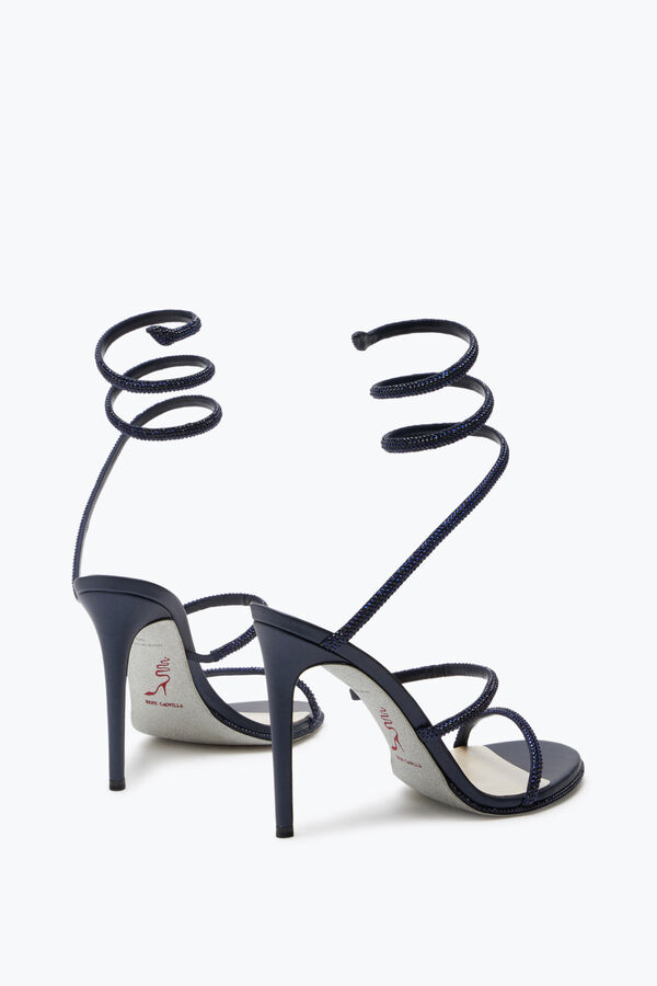 jeweled cleo crystal midnight blue sandal 105 rene caovilla