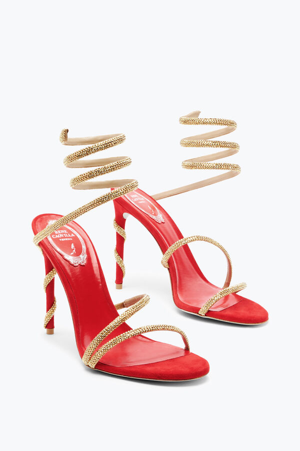 jeweled margot red jewel sandal 105 rene caovilla