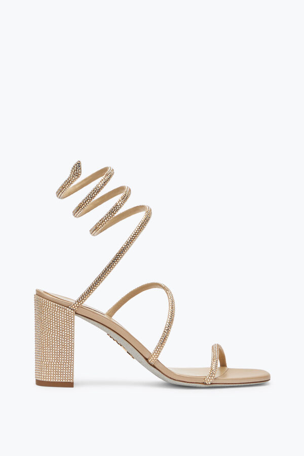 jeweled cleo crystal beige sandal 80 rene caovilla
