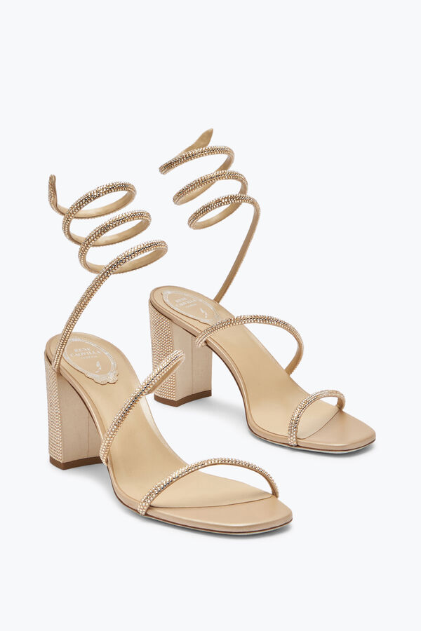 jeweled cleo crystal beige sandal 80 rene caovilla