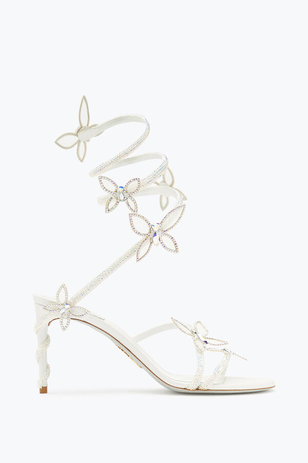jeweled margot white sandal with butterflies 80 rene caovilla