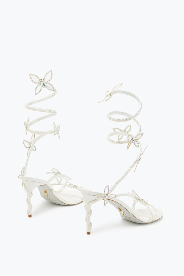 jeweled margot white sandal with butterflies 80 rene caovilla