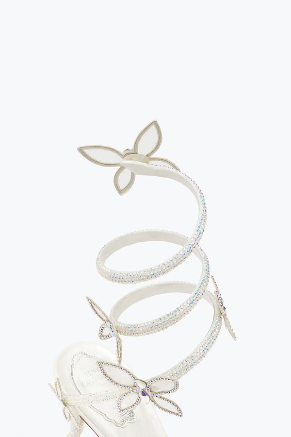 jeweled margot white sandal with butterflies 80 rene caovilla