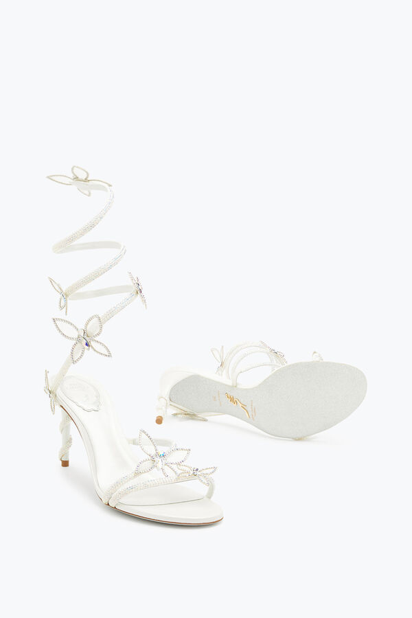 jeweled margot white sandal with butterflies 80 rene caovilla