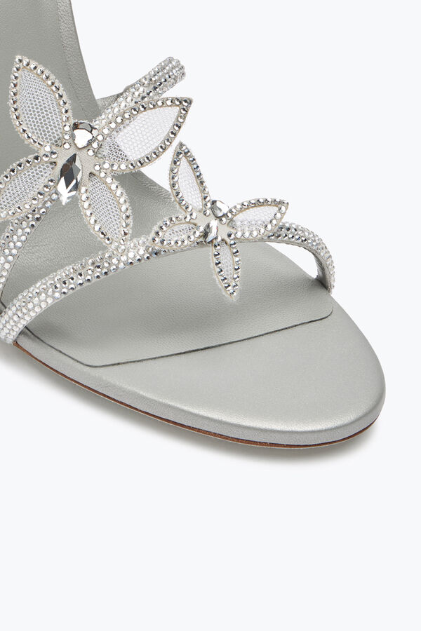 jeweled margot silver sandal with butterflies and crystals 105 rene caovilla