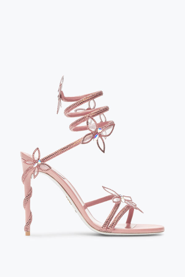 jeweled margot pink powder butterfly sandal 105 rene caovilla