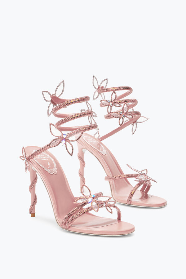 jeweled margot pink powder butterfly sandal 105 rene caovilla