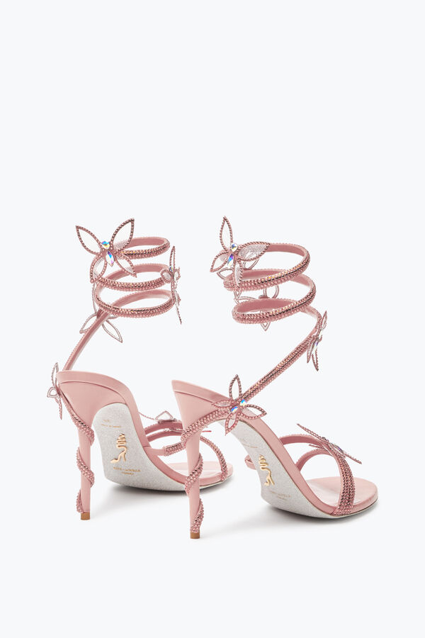jeweled margot pink powder butterfly sandal 105 rene caovilla