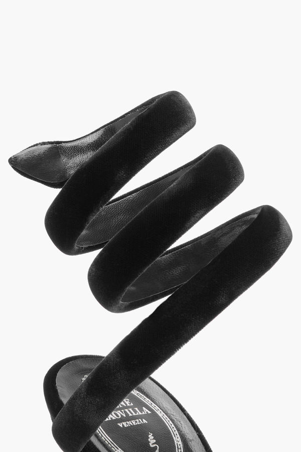 jeweled cleo black velvet sandal 80 rene caovilla