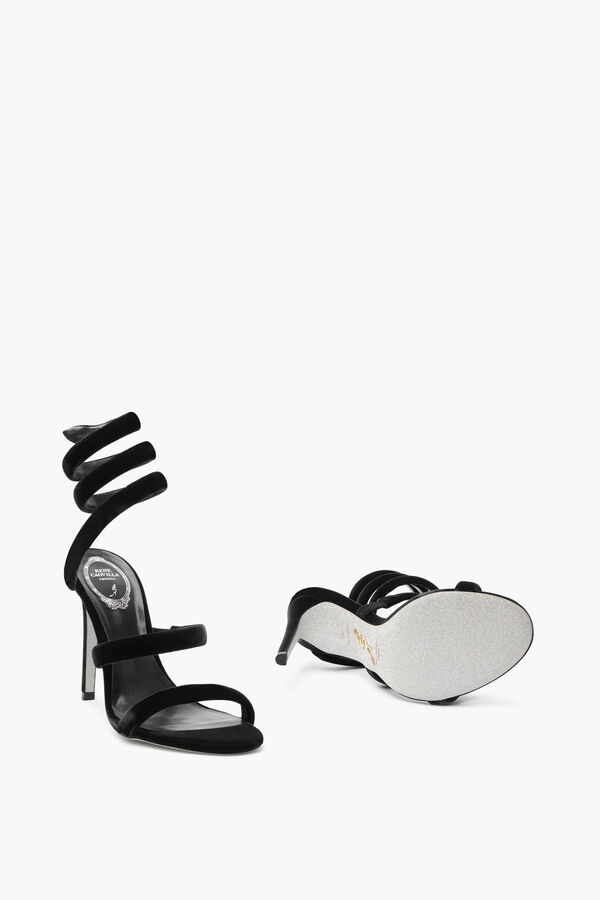 jeweled cleo black velvet sandal 80 rene caovilla