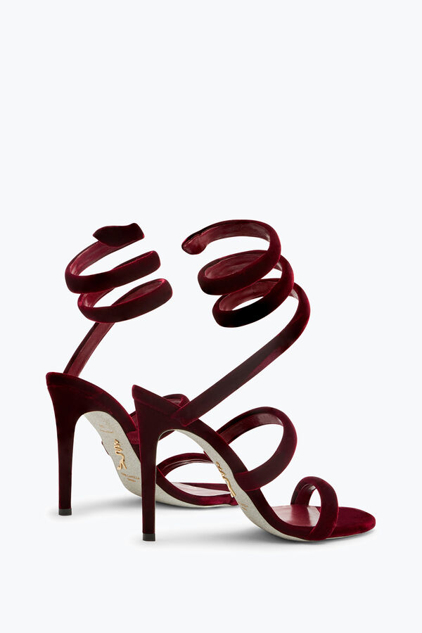 jeweled cleo velvet ruby red sandal 105 rene caovilla