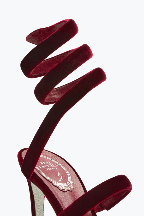 jeweled cleo velvet ruby red sandal 105 rene caovilla