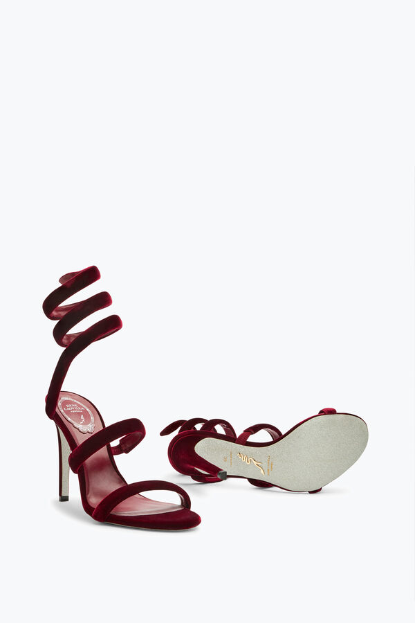 jeweled cleo velvet ruby red sandal 105 rene caovilla