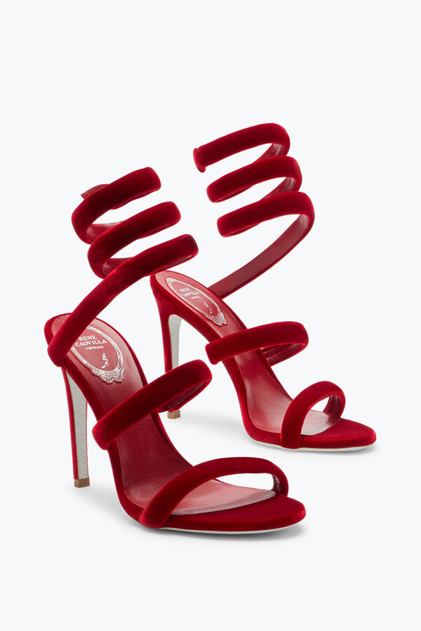 jeweled cleo ruby velvet sandal 105 rene caovilla