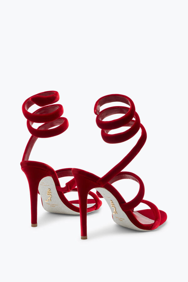 jeweled cleo ruby velvet sandal 105 rene caovilla