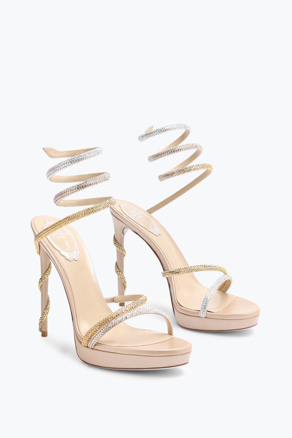 jeweled margot plateau sandal with gold and silver crystals 120 rene caovilla