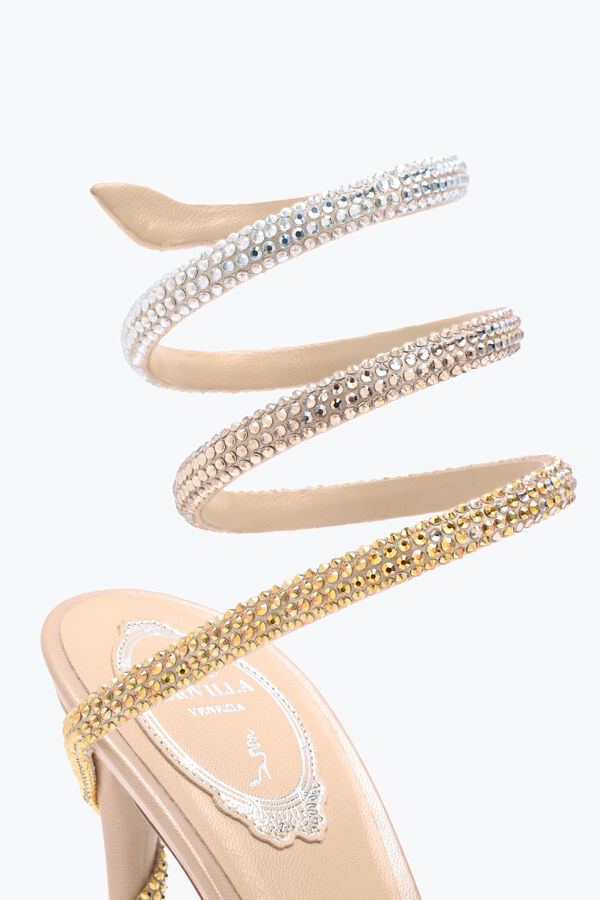 jeweled margot plateau sandal with gold and silver crystals 120 rene caovilla