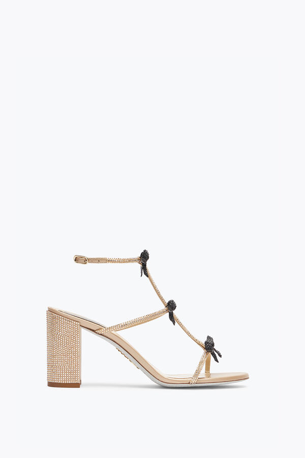 jeweled caterina honey and black sandal 80 rene caovilla