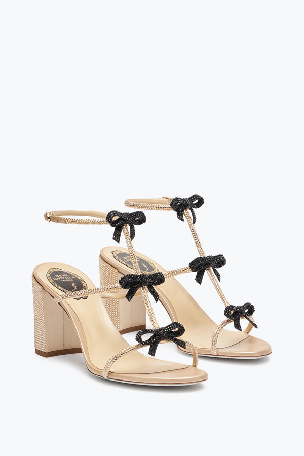 jeweled caterina honey and black sandal 80 rene caovilla