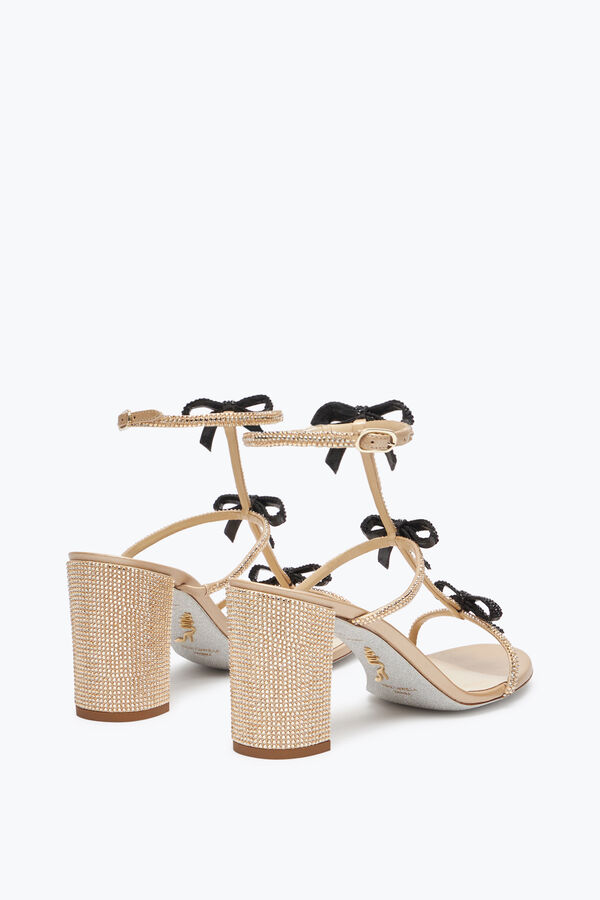 jeweled caterina honey and black sandal 80 rene caovilla