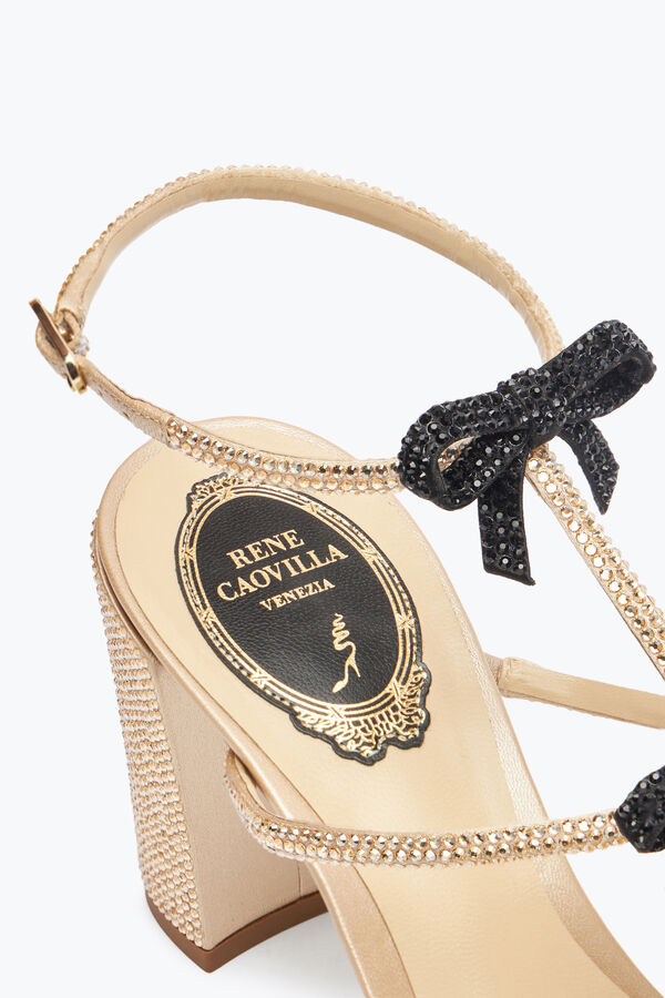 jeweled caterina honey and black sandal 80 rene caovilla