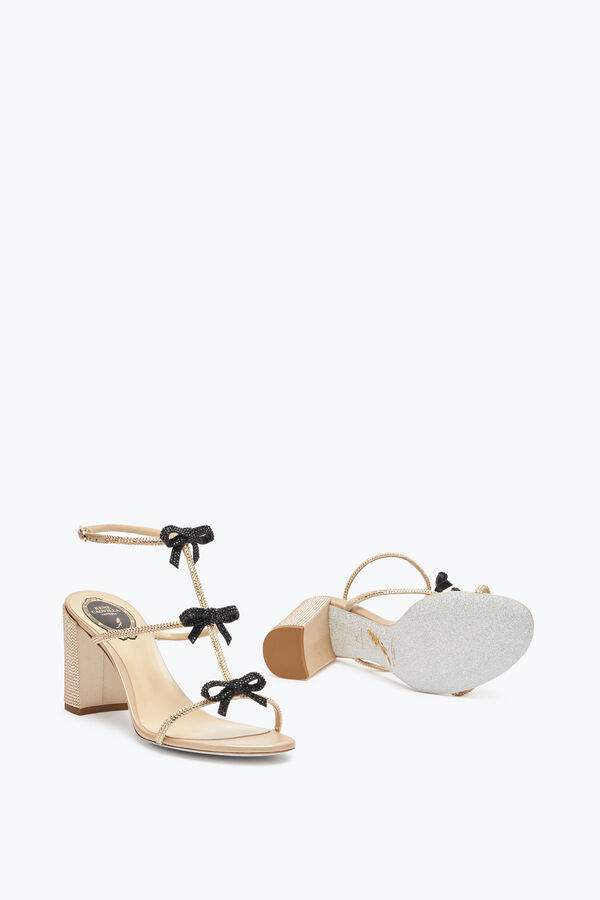 jeweled caterina honey and black sandal 80 rene caovilla