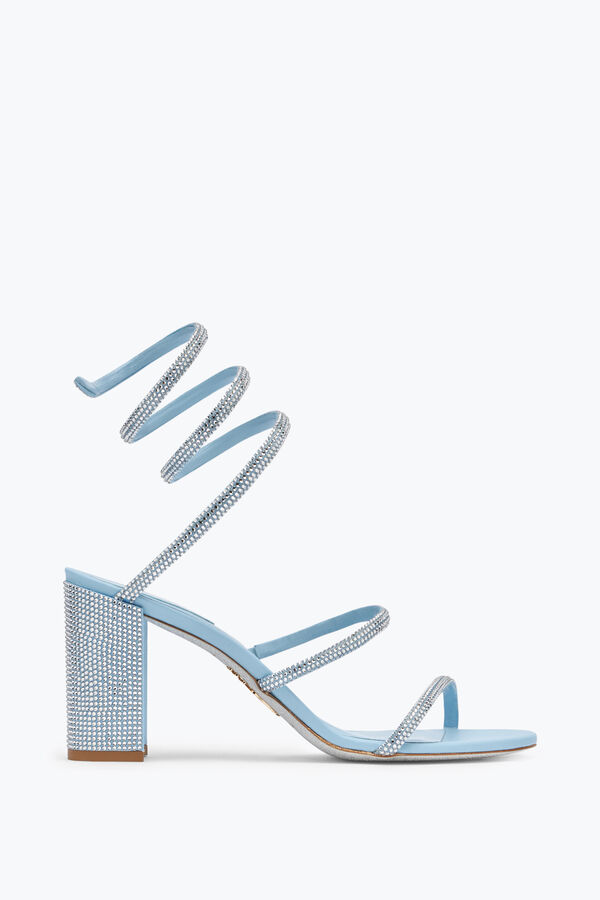 jeweled cleo pastel blue sandal 80 rene caovilla