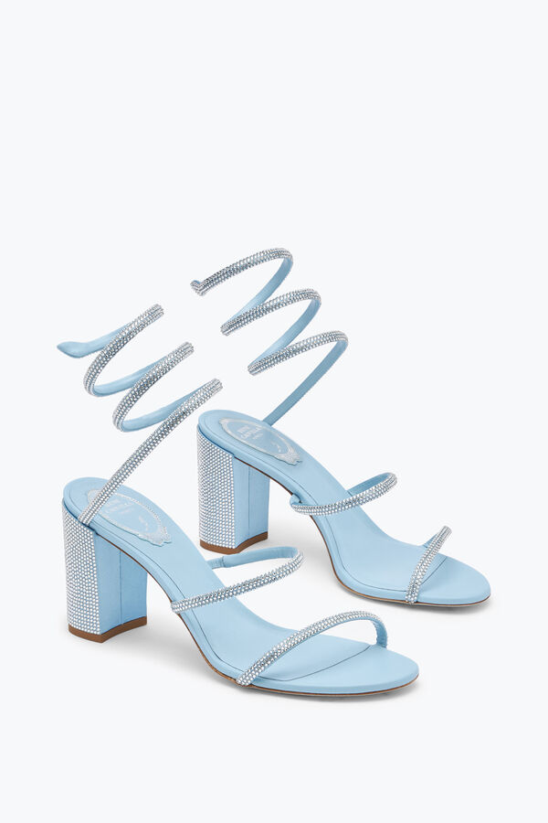 jeweled cleo pastel blue sandal 80 rene caovilla