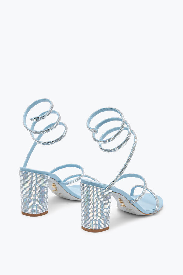 jeweled cleo pastel blue sandal 80 rene caovilla
