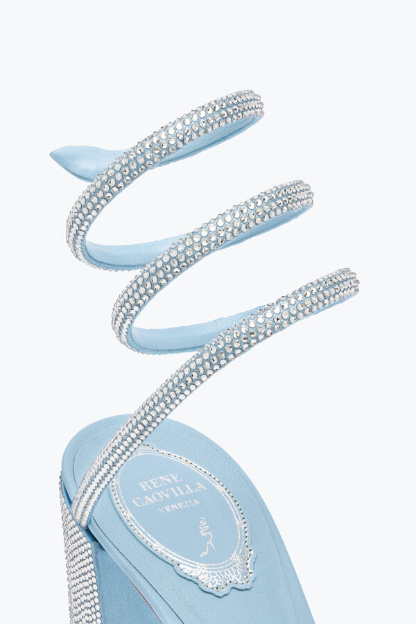 jeweled cleo pastel blue sandal 80 rene caovilla