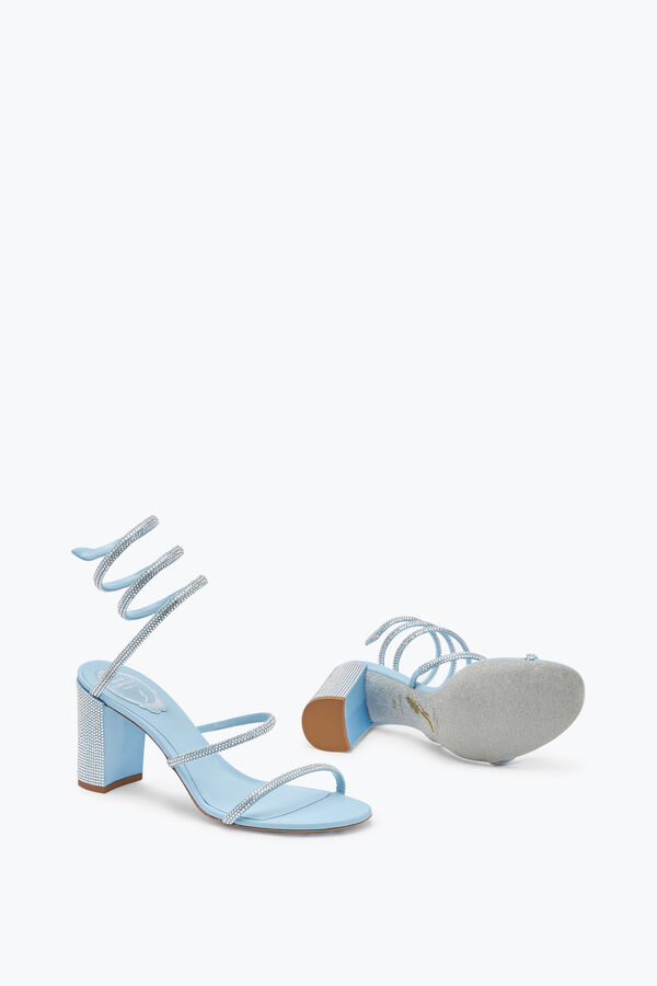 jeweled cleo pastel blue sandal 80 rene caovilla