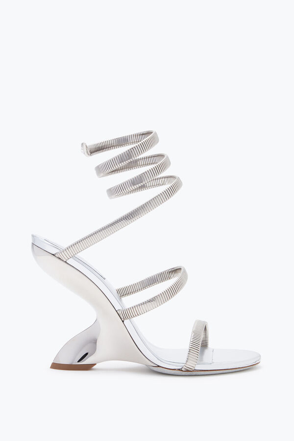 jeweled symphony mirrored silver sandal 105 rene caovilla