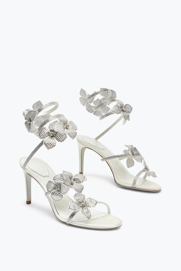 jeweled floriane white sandal 80 rene caovilla