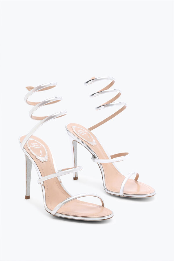 jeweled cleo metallic silver sandal 105 rene caovilla