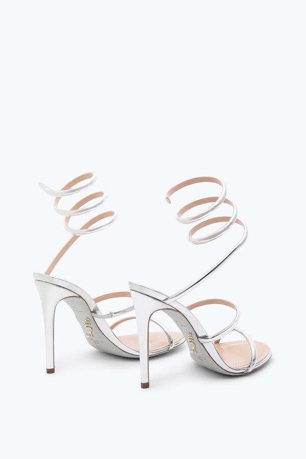 jeweled cleo metallic silver sandal 105 rene caovilla