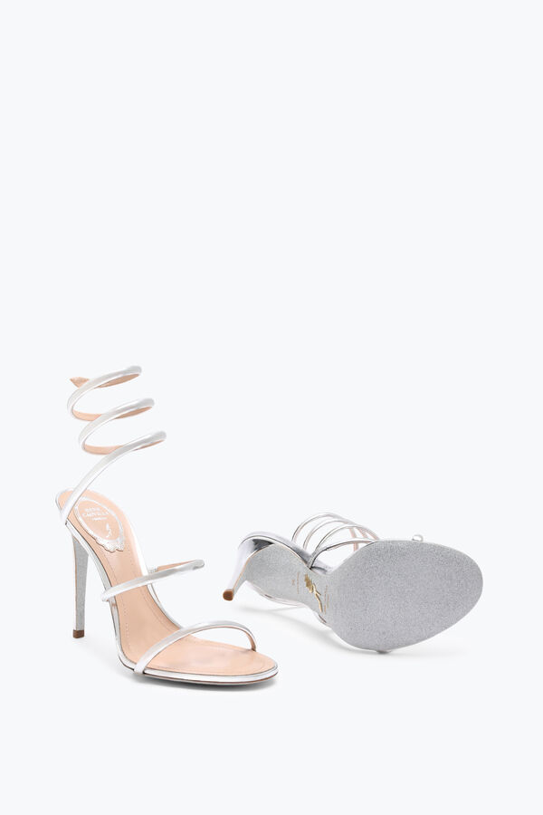 jeweled cleo metallic silver sandal 105 rene caovilla