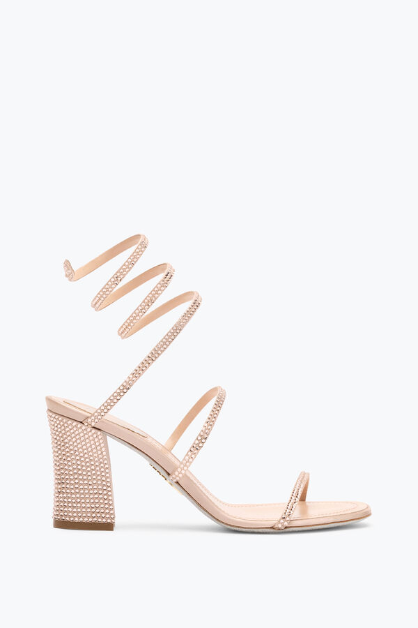 jeweled cleo nude sandal with soul heel 80 rene caovilla