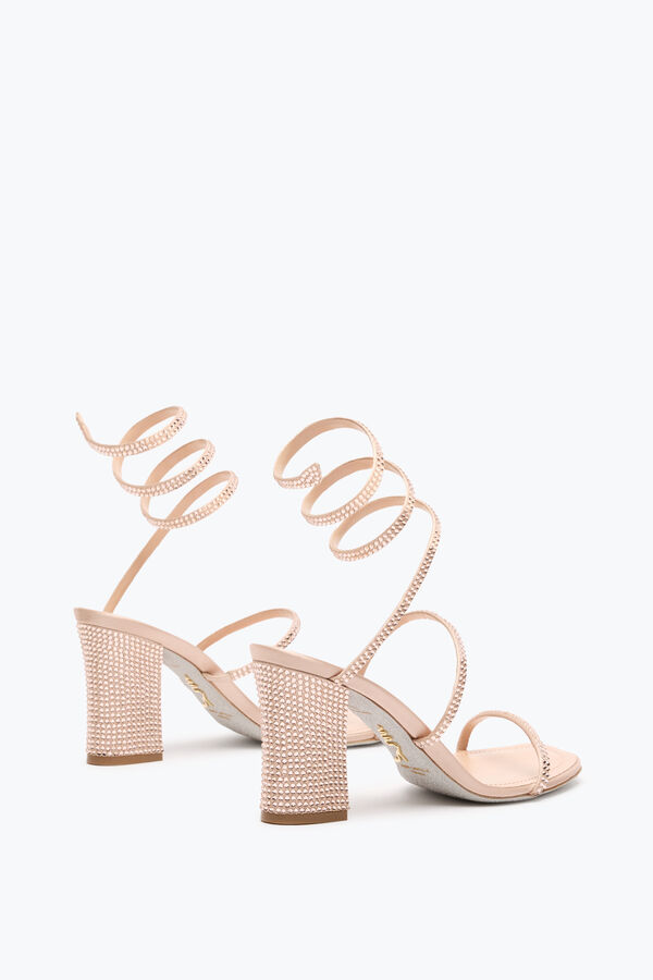 jeweled cleo nude sandal with soul heel 80 rene caovilla