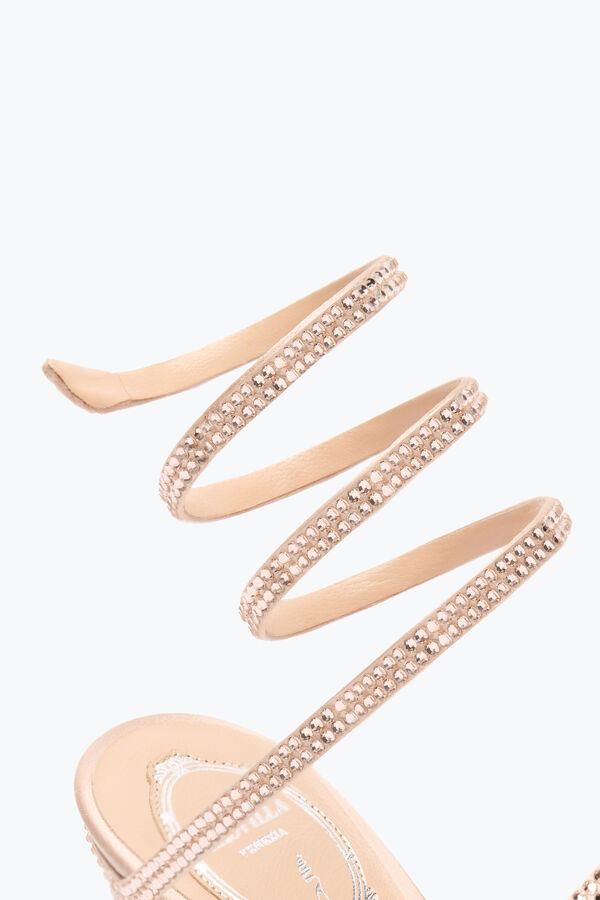 jeweled cleo nude sandal with soul heel 80 rene caovilla