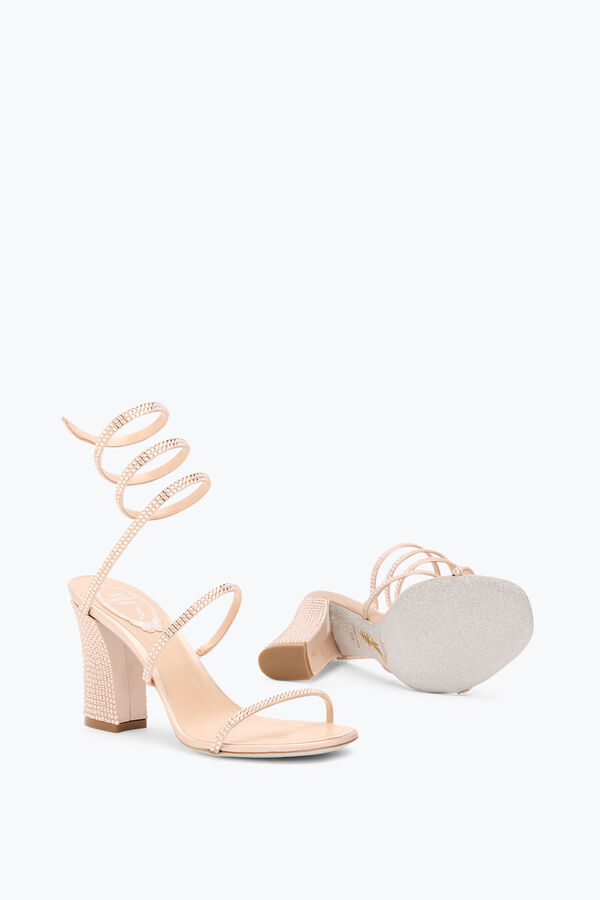 jeweled cleo nude sandal with soul heel 80 rene caovilla