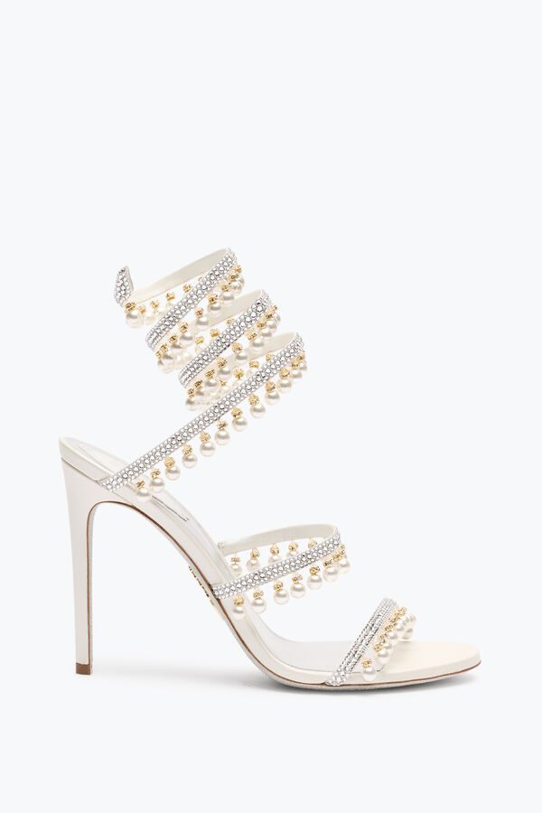 jeweled chandelier ivory sandal with pearls 105 rene caovilla