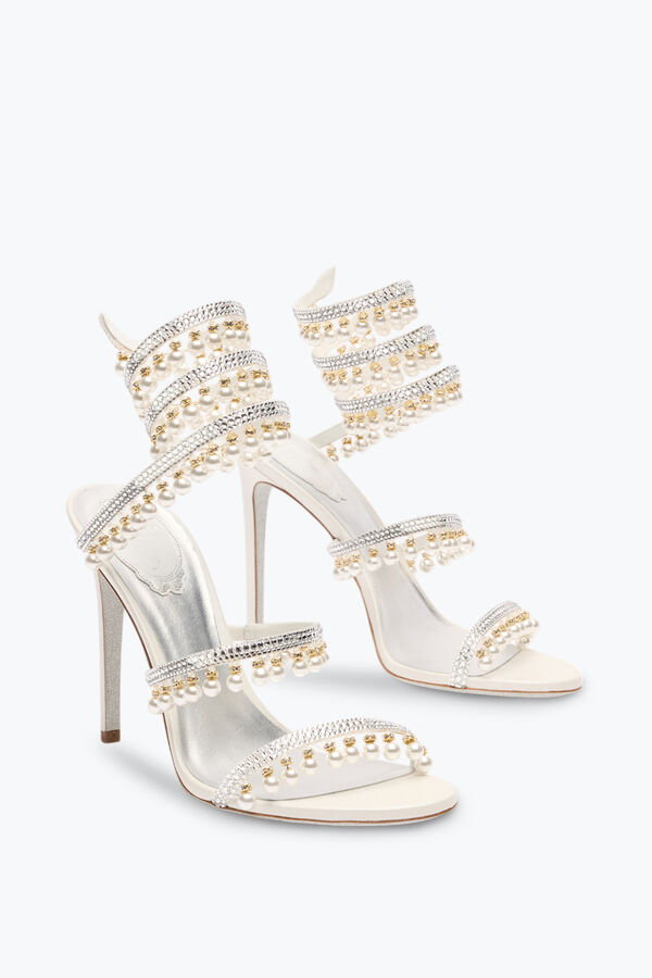 jeweled chandelier ivory sandal with pearls 105 rene caovilla
