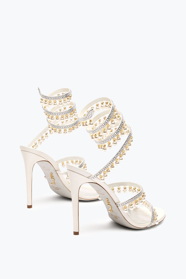 jeweled chandelier ivory sandal with pearls 105 rene caovilla