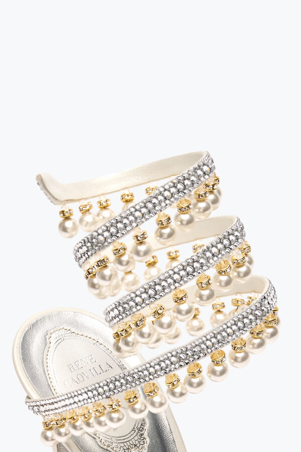 jeweled chandelier ivory sandal with pearls 105 rene caovilla
